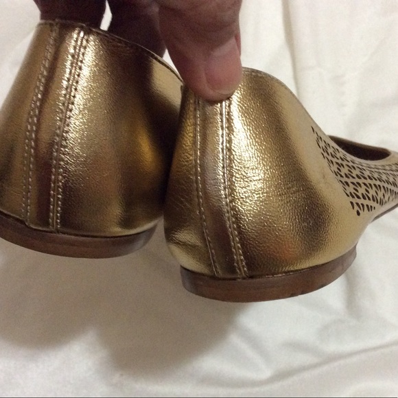 J.Crew gold leather laser ballet MADE IN ITALY 7 - Picture 6 of 8